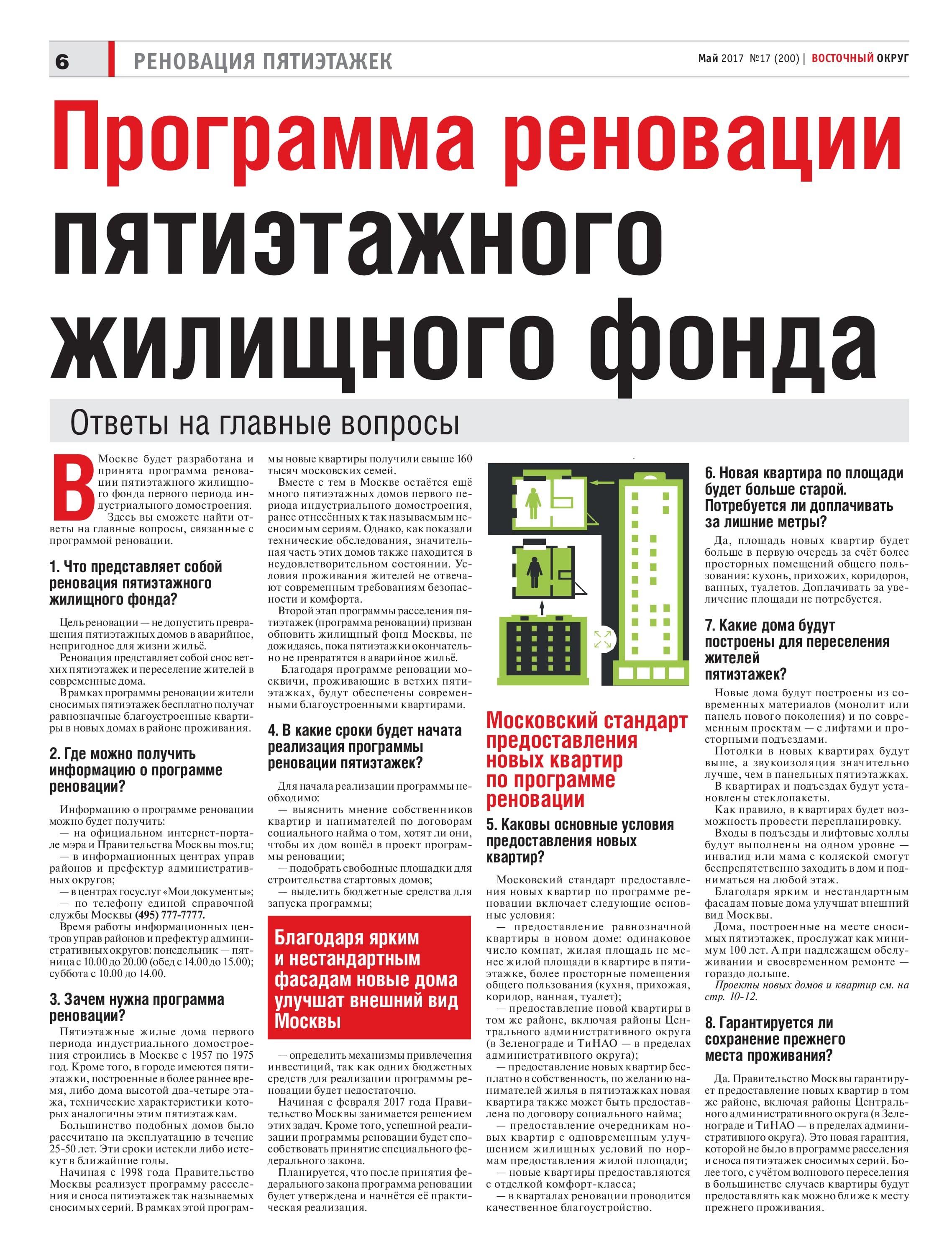 Газета "Восточный округ" (спецвыпуск по программе реновации)