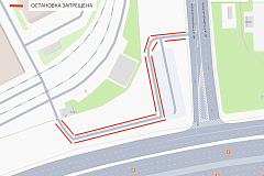 на проезде со стороны Проектируемого проезда № 265 к КПП № 1 электродепо ТЧ-20 «Руднево» Московского метрополитена в срок до 20.08.2026  будет выполнена установка дорожных знаков 3.27 "Остановка запрещена" ПДД РФ
